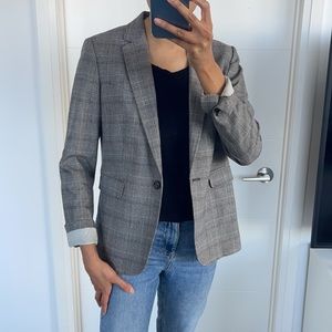 Massimo Dutti | Gray Plaid Blazer Size 10